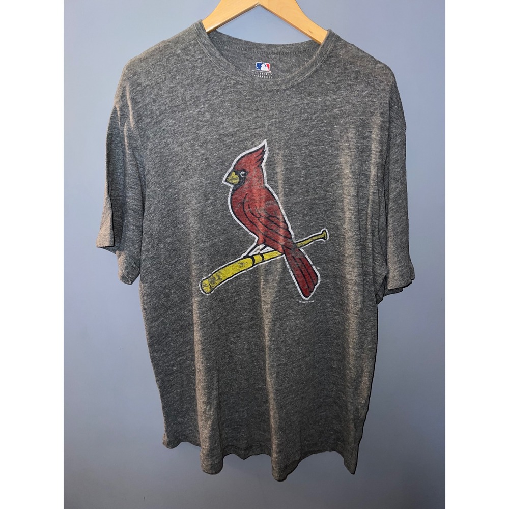 MLB St Louis Cardinals Mens XL T-Shirt Charcoal Heather Grey Graphic Tee